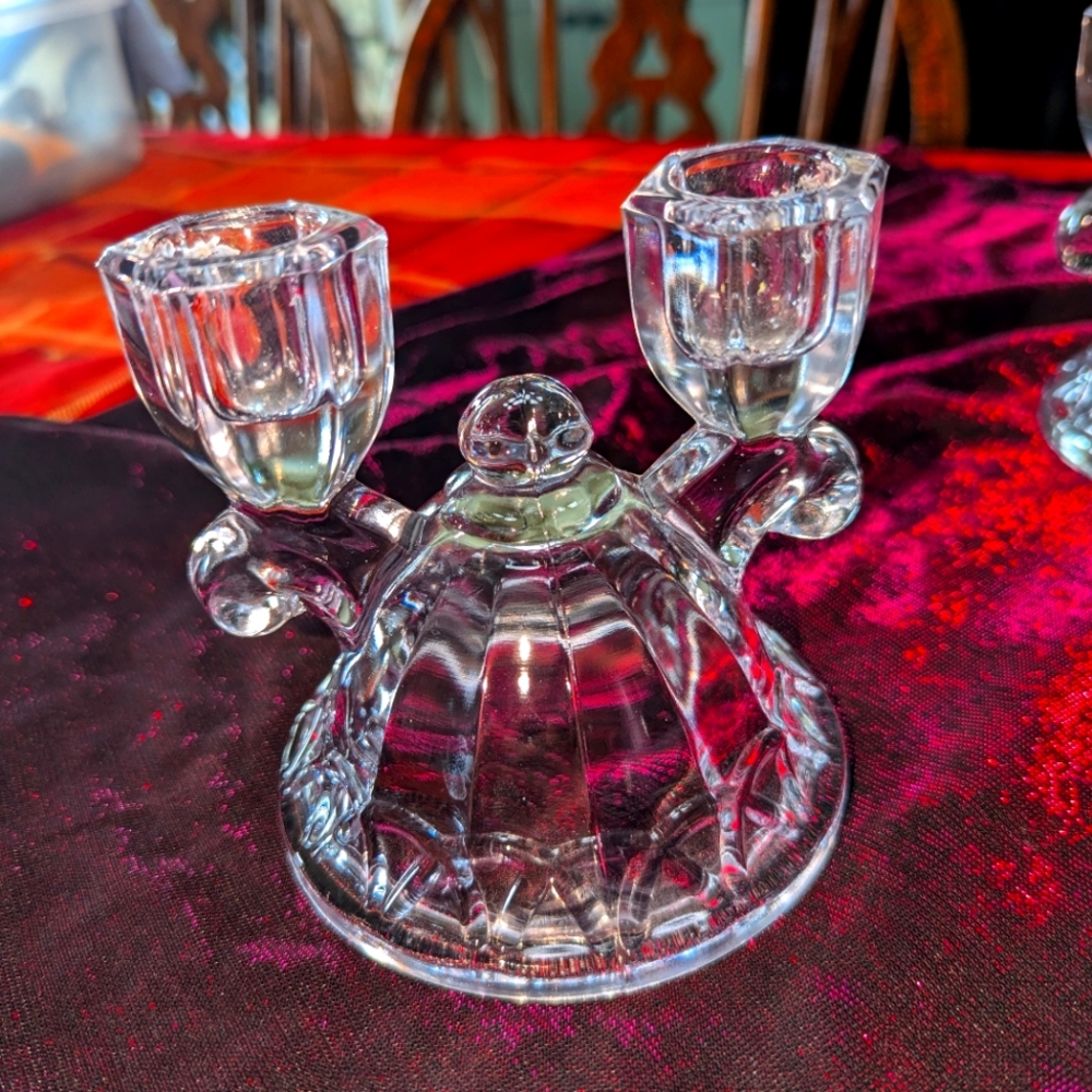 Vintage imperial Crystal candlestick holders
